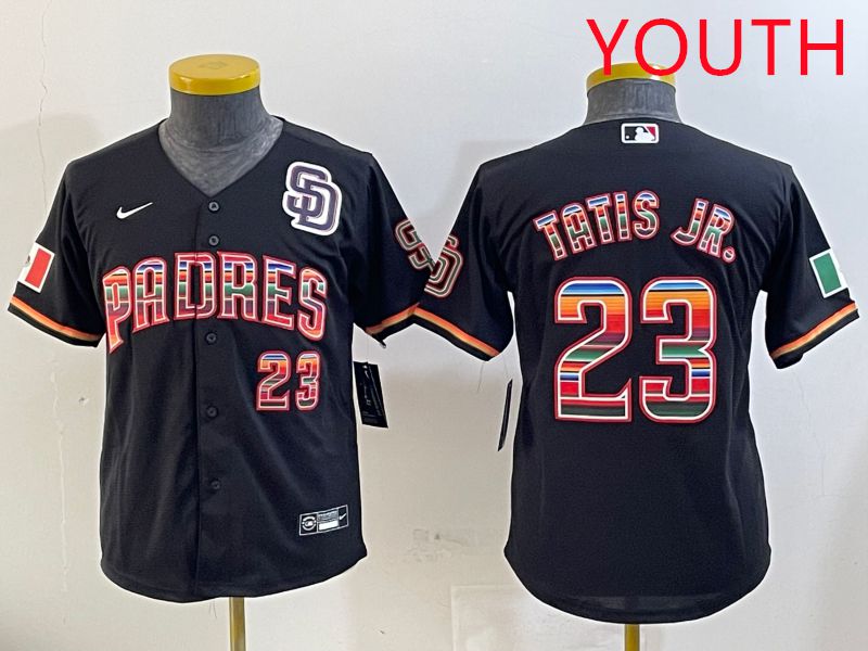Youth San Diego Padres #23 Tatis jr Black Fashion Game 2025 Nike MLB Jersey style 3